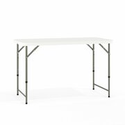 Flash Furniture Rectangle Wh 24X48 Plastic Fold Table, 23.75" W, 47.75" L, 29.25" H, Plastic Top, White DAD-YCZ-122Z-2-GG